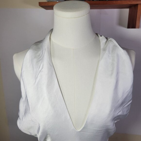 lulus White Halter Backless Midi Dress With Plunge Neckline & Side Slit Size S - Picture 2 of 7